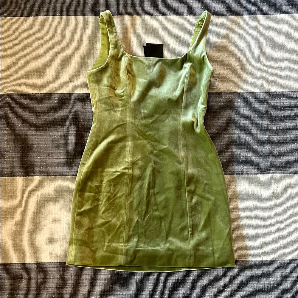 Sirapop green velvet tank mini dress - XS - NWT